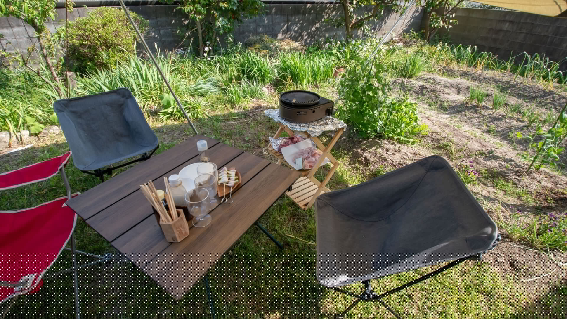 折りたたみテーブル、ベンチセット